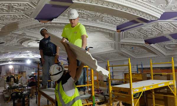 Conservation of an ornamental plaster ceiling by EverGreene Architectural Arts